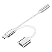 Anskp USB Type C to 3.5mm Headphone Audio Aux Jack&Charge Adapter Cable Converter for Moto Z, Letv Le Pro 3, Other Phone That Without 3.5mm Aux Jack(Not Support HTC, Google Pixel 2, Pixel 2 XL)-Silver