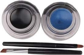 Preyansh Long Wear Gel Eyeliner Smudge Proof & Waterproof (Black And Blue) With 2 Expert Eyeliner Brushes