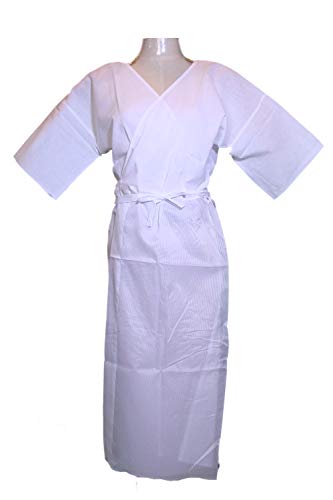 myKimono Women's Traditional Japanese Kimono Robe Yukata Underwear Onepiece hadajuban White