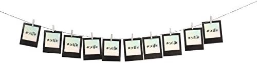 DUORA Wall Deco DIY Paper Photo Frame with Mini Clothespins and Rope - Fits 3.7"x 4.5" Pictures
