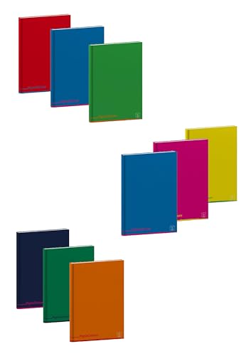 Pigna, Maxi Notizbuch mit Hardcover Pigna Colours, innen 0Q, 5 mm quadratisch mit Rand, 80 g/m², Assorted Covers, 21x29,7 cm, 3.