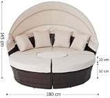 Garden Haven Universal Rattan DayBed 180cm Replacement Cream Canopy view 3