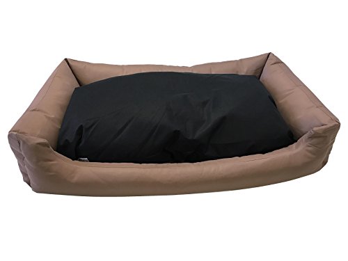 Tough Durable Oxford Waterproof Fabric Covered 2-Piece Polyester Filling Pillow Pet Bed for small to Extra Large Dog (48x30 inches, Brown)