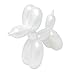 GTP Green Tree Products Balloon Dog Sculpture Small 7 x 6.5 x 3 Inches Material Polyresin with Metallic Finish (White)