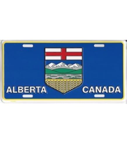 Alberta Flag License Plate Cover - 6x12 Inch Metal Car Plate Decor