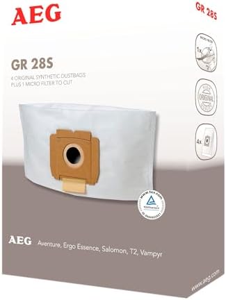 GR28S Staubsaugerbeutel (4 Synthetik Staubbeutel, 1 Mikrofilter, optimale Filtration und dauerhaft starke Saugleistung, +50% Lebensdauer, u. a. für Vampyr CE, weiß)