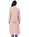 Kate Kasin Women's Casual Spring Long Trench Coat with Belt(S Light Pink)
