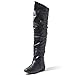 DailyShoes Women's Fashion-Hi Over-The-Knee Thigh High Flat Slouchly Shaft Low Heel Boots