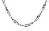 .925 Italian Sterling Silver Singapore Chain, 2.3 mm in Width