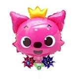Pinkfong Pink Fox Balloon with Pinwheel Birthday Picnic Party Supplies