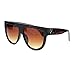 Flat Top Oversized Sunglasses Retro Modern Trendy Fashion Tortoise