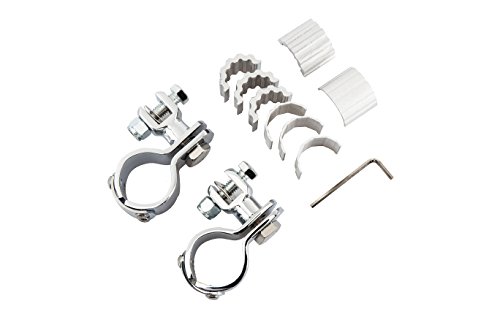 Radracing Motorcycle Footpeg Clamps Kit 1 1/4" (32mm) fit for Harley Softail Slim FLS Street Bob FXDB Suzuki Yamaha Kawasaki Honda Chrome