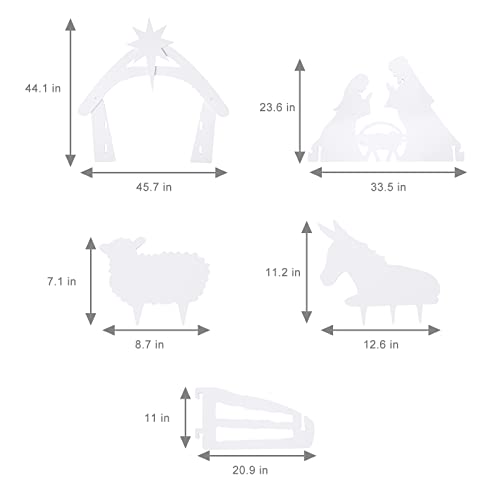 VINGLI Large Outdoor Nativity Scene, Holy Family Nativity Set Yard Sign