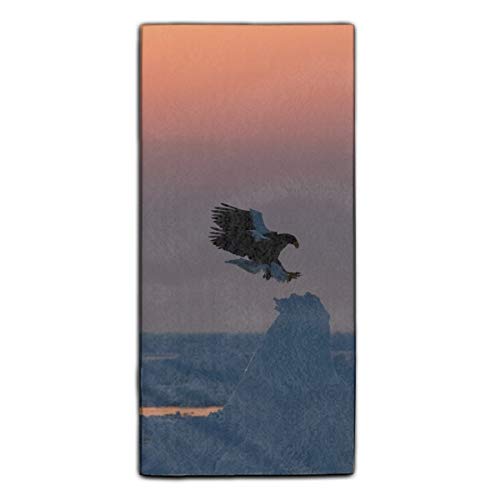 Highly Absorbent Towel Eagle Flying In Sunset Microfiber Fiber Reactive Printed Kitchen Dish Towel 11.8 × 27.5"