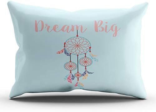 KAQIU Home Decoration Pillowcase Aqua Mint and Turquoise Big Dreamcatcher Bohemian Dream Catcher King Size 20x36 InchHidden Zipper Chic & Personality Rectangular One Sided Printed Design