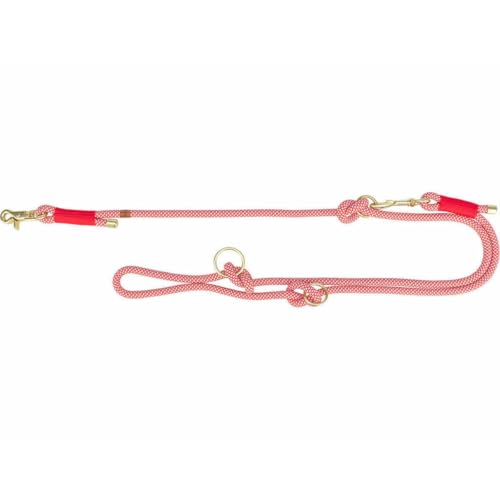 Trixie V-Leine Soft Rope, M-L, 2 m/10 mm, rot - verstellbare Hundeleine für mittelgroße & große Hunde aus gewebtem Tau, 3-Fach längenverstellbar - 1984103