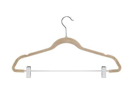 image for ZOBER Velvet Hangers with Clips 20 Pack, Skirt/Pants Hangers, Strong &