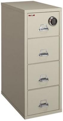 Amazon Com Fireproof Four Drawer Legal Size Vertical File 31 D Electronic Lock Parchment Home Kitchen
