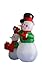 4 Foot Tall Christmas Inflatable Snowman Snowmen Family LED Lights Outdoor Indoor Holiday Decorations Blow up Lawn Inflatables Home Family Decor Yard Decoration