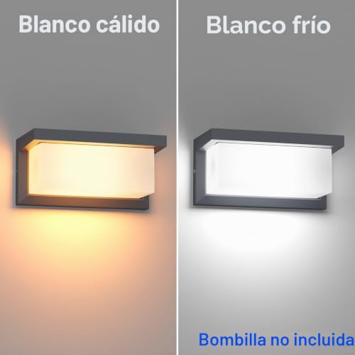 Klighten 2pcs E27 Outdoor Wall Light, 60W E27 Wall Light, IP65 Outdoor Wall Lamp for Indoor and Outdoor Use, Anthracite, (No Bulb)