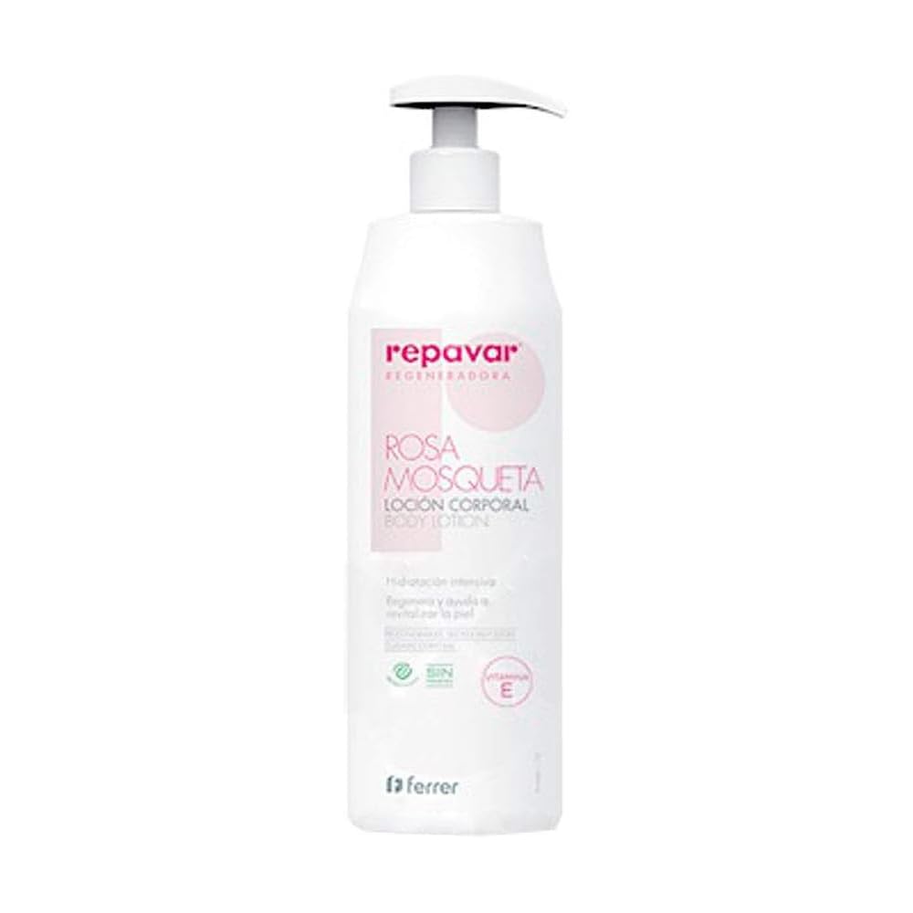 Repavar - Moisturising Body Lotion - Formula with Rosehip and Vitamin E - Regenerates and Helps Revitalise the Skin - Intensive Dermal Moisturising - 500 ml