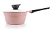 Neoflam 1.9qt Saucepan Butter Warmer Milk Boiling|Melting Pot, Ecolon Healthy Ceramic Nonstick Coating PFOA-free, 2 Pour Spouts, Dishwasher Safe, Pink