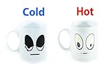 Coffee Mug - White Wake Up Color Changing Heat Sensitive Ceramic Cup - 11oz