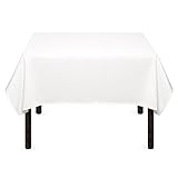 Mill & Thread - 54" Square Premium Tablecloth for Wedding / Banquet / Restaurant - Polyester Fabric Table Cloth - White