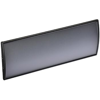 Displays2go Set of 5, Office Sign Holders for Wall Mount, Curved Name Plate Frames for 3 x 8 Inches Signage, Includes Double-Sided Adhesive for Mounting, Aluminum, Black (WCSBK38)