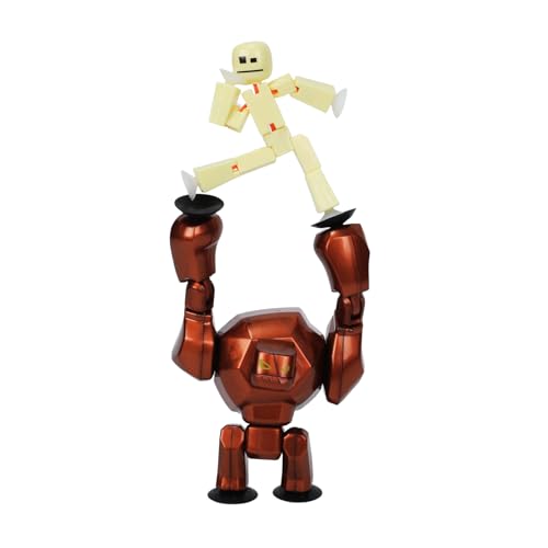 Photo 1 of Zing StikBot & Mega Monster Stop-Motion Animation Pack – Exclusive Butter Yellow StikBot + Bronze Gigantus Figure, Creative Toy for Kids Age 4+