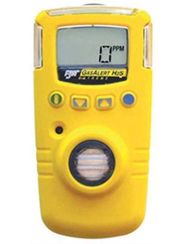 ZLININ BW Technologies GAXT-H-2-DL GasAlert Extreme High Range Hydrogen Sulfide (H2S) Single Gas Detector, 0-500 ppm Measuring Range, Yellow