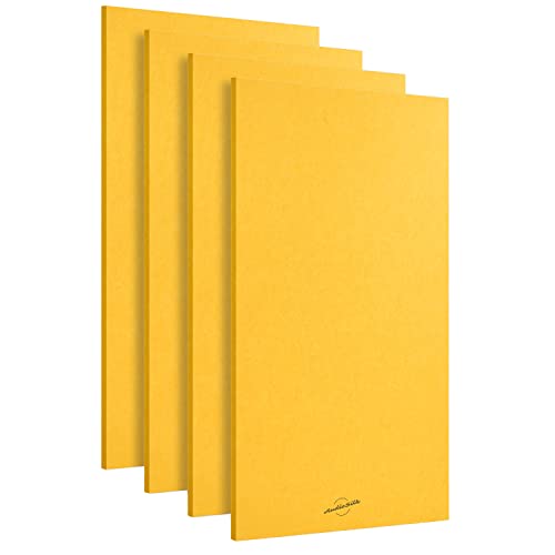AudioSilk Acoustic Panels, Set of 4 - Pencil Case for Bedroom, Large, 116 x 58 cm, Yellow
