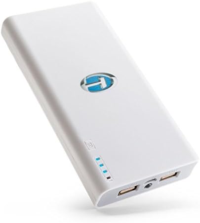 20000mAh Cell Phone External Battery Pack Power Bank | Fast Charge, Long Life, 2.1A Dual USB Ports + Built-in LED Light | Portable Charger for iPhone 6 / 6s / 7, iPad Air / Mini, Samsung S6 / S7 Edge