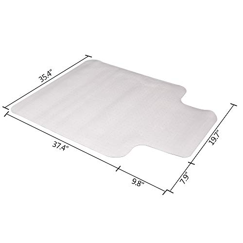 Henf 36" x 48" Transparent Office Chair Mat for Carpeted Floors, Clear Chair Mat with Lip for Carpet, PVC Matte Home-use Protective Mat