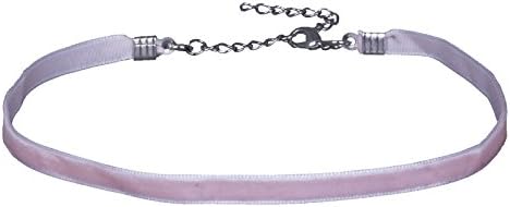6MM Baby Pink Velvet Choker Necklace Punk Gothic Retro Chain CK2