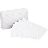 AmazonBasics Heavy Weight Ruled Index Cards, White, 3x5-Inch, 100-Count