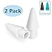 KeyEntre Replacement Tip Compatible with Apple Pencil, [2-Pack] Nib Replacement 2 PCS Nib Cover Compatible with iPad Pro 10.5 inch 12.9 inch 9.7 inch Apple Pencil 1/2 Apple Pencil Accessories, White