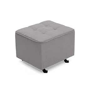 Delta Children Nursery Tufted Gliding Ottoman, Dove Grey