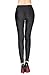 Swtddy Women's Fashion Shiny Nylon Stretchy Skinny Dance Leggings Pants (M, Black)