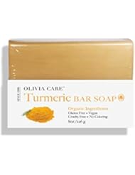 Turmeric Bar Soap, 8oz -Natural Ingredients only & Organic Oils- Healthy dose of Vitamin E- Treats Skin Issues such as: Acne Scars, Hives, Rashes, Eczema, Corns/Calluses, helps heal Cuts/Burns