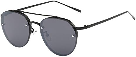 ❥Leirke Sunglasses Women Polarised Brand New Fashion Sunglasses, Retro Vintage Double Beam Round Clear Lens for Women Men