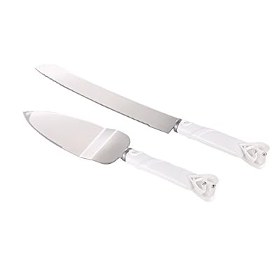 Zehui The Wedding Resin Cake Knife Shovels Carved Interlocking Hearts Design