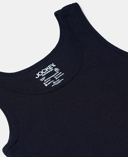 Jockey Cotton Girl's Plain Regular Fit Tank Top (Sg02_Black_12) 2