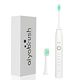 Aiyabrush Electric Toothbrush Sonic toothbrush CURE BLEEDING GUMS 5 Brushing Modes Electric Toothbrushes IPX68(White)
