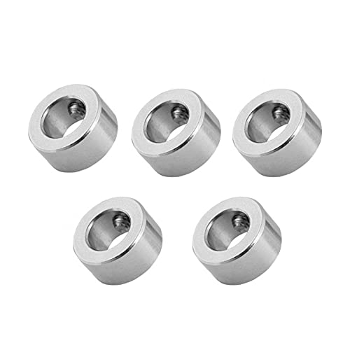 Heayzoki Shaft Lock Collar T8 Lead Screw Lock Ring Nickel Plated Iron Isolation for 3D Printer, 5 Pcs 8mm Shaft Lock Collar T8 Lead Screw Lock Ring Stainless Steel Isolation for 3D Printer