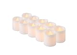 Brightpik Premium Flameless Candles - Set of 10 LED Battery Operated Votive Tea Lights - White