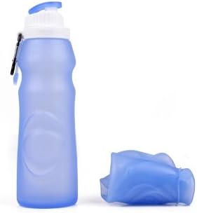 Collapsible Silicone Water Bottle from Laudri Shop is Flexible, Foldable, 100% High Quality Silicone and Easy to Clean (Blue)