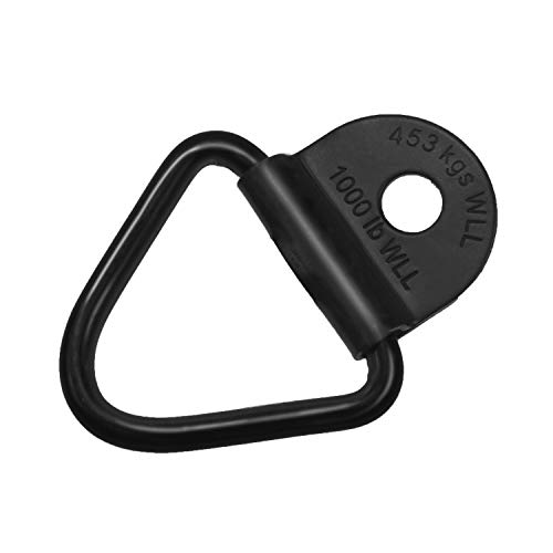 MOEBULB Cargo Tie-Down V-Ring Anchors 4-Pack Black Steel Bolton Trailer V-Ring Tie Down for Trailers, Trucks and Warehouses Replacement for D-Ring Plastic Flush Mount Pan Fitting Tiedown