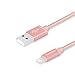 Tranesca Compatible Nylon Braided Charging Cable Compatible for iPhone X,iPhone8,iPhone 7/7 Plus/iPhone 6/6s/iPad Air/iPad Pro and More-Rose Gold (6 Feet/1.8 Meter-Updated Version)