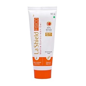 Glenmark La Shield Fisico Sunscreen Gel with SPF 50 Broad Spectrum Protection From UVA/UVB, Sun Protection and De-Tan (50 g)